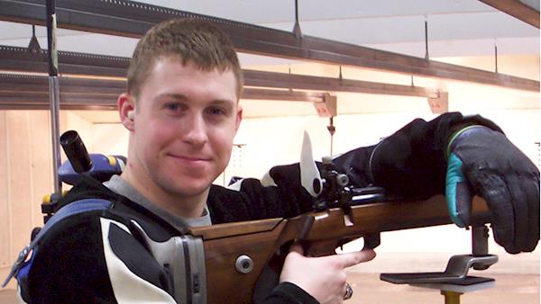 NRA Collegiate Rifle Competitor at the Range