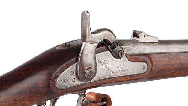 Detail of a antique rifle.